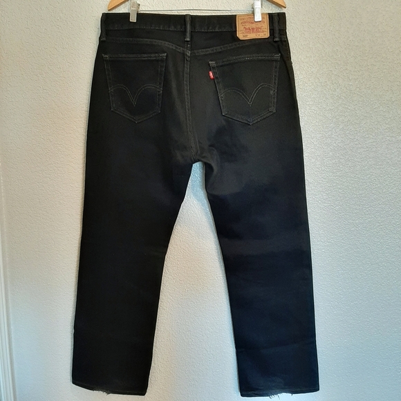 Levi's 505 Black Straight Fit Jeans Size 36 X 30 - Picture 7 of 14